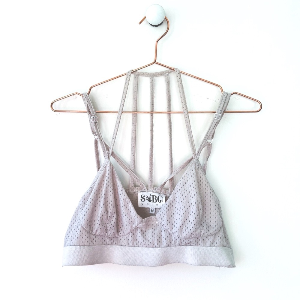Sabo Skirt Australian Boutique Gray Strappy Bralette